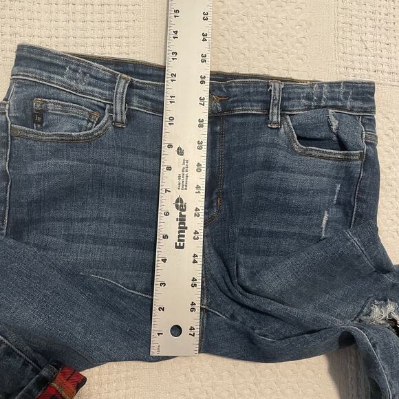 Judy Blue Los Angeles 11/30 skinny fit distressed buffalo plaid jean J2 7072 - Picture 7 of 14
